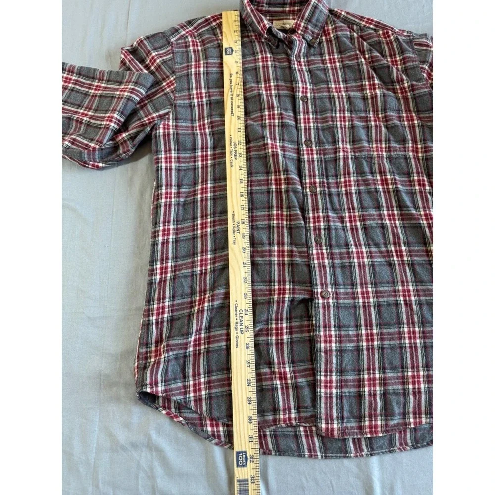 VINTAGE J. Crew Flannel Shirt Mens Medium Oarsman Red Gray Plaid Preppy‎ 90s